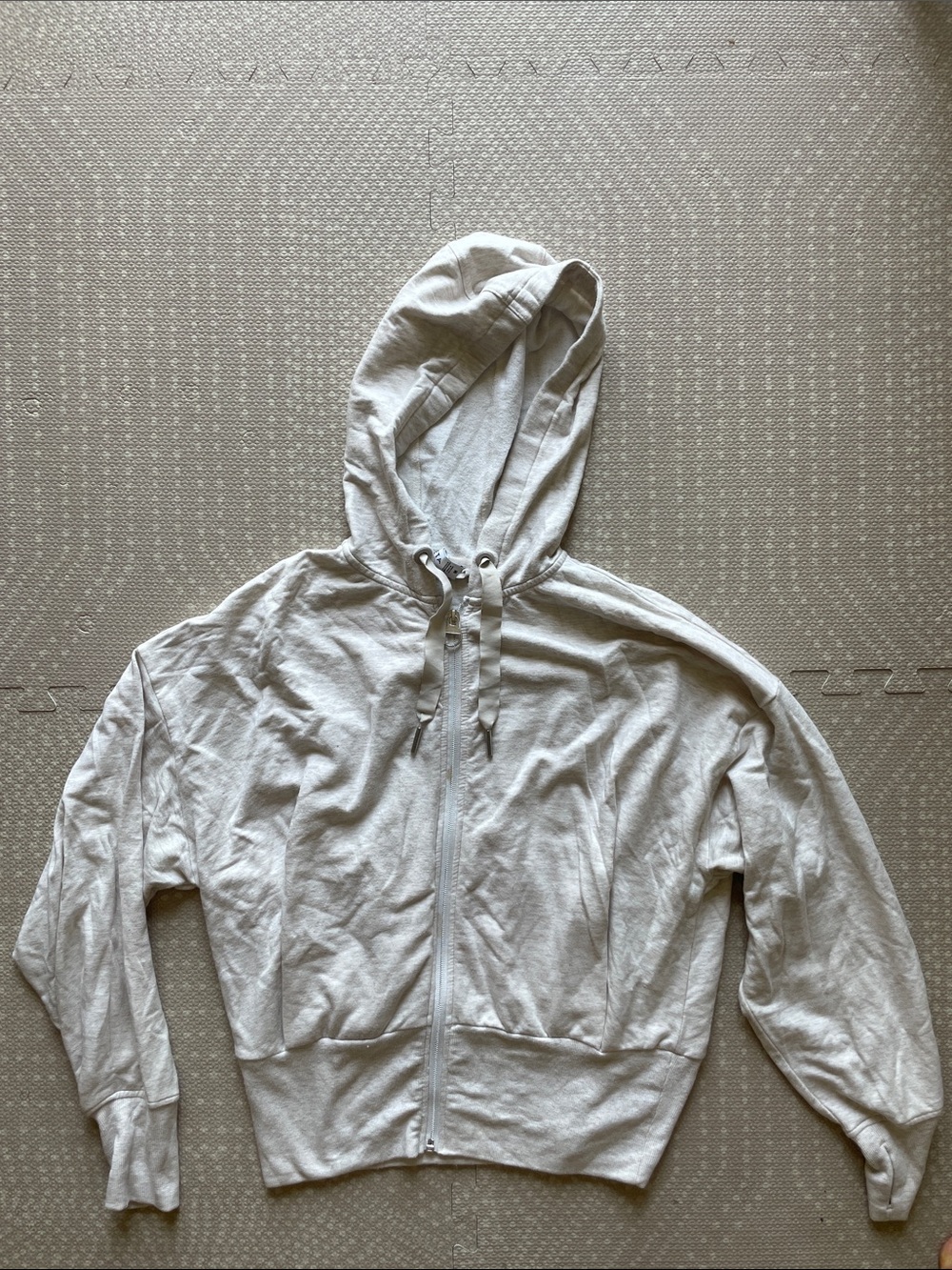 Athleta Beige Balance Zip-Up Sweatshirt